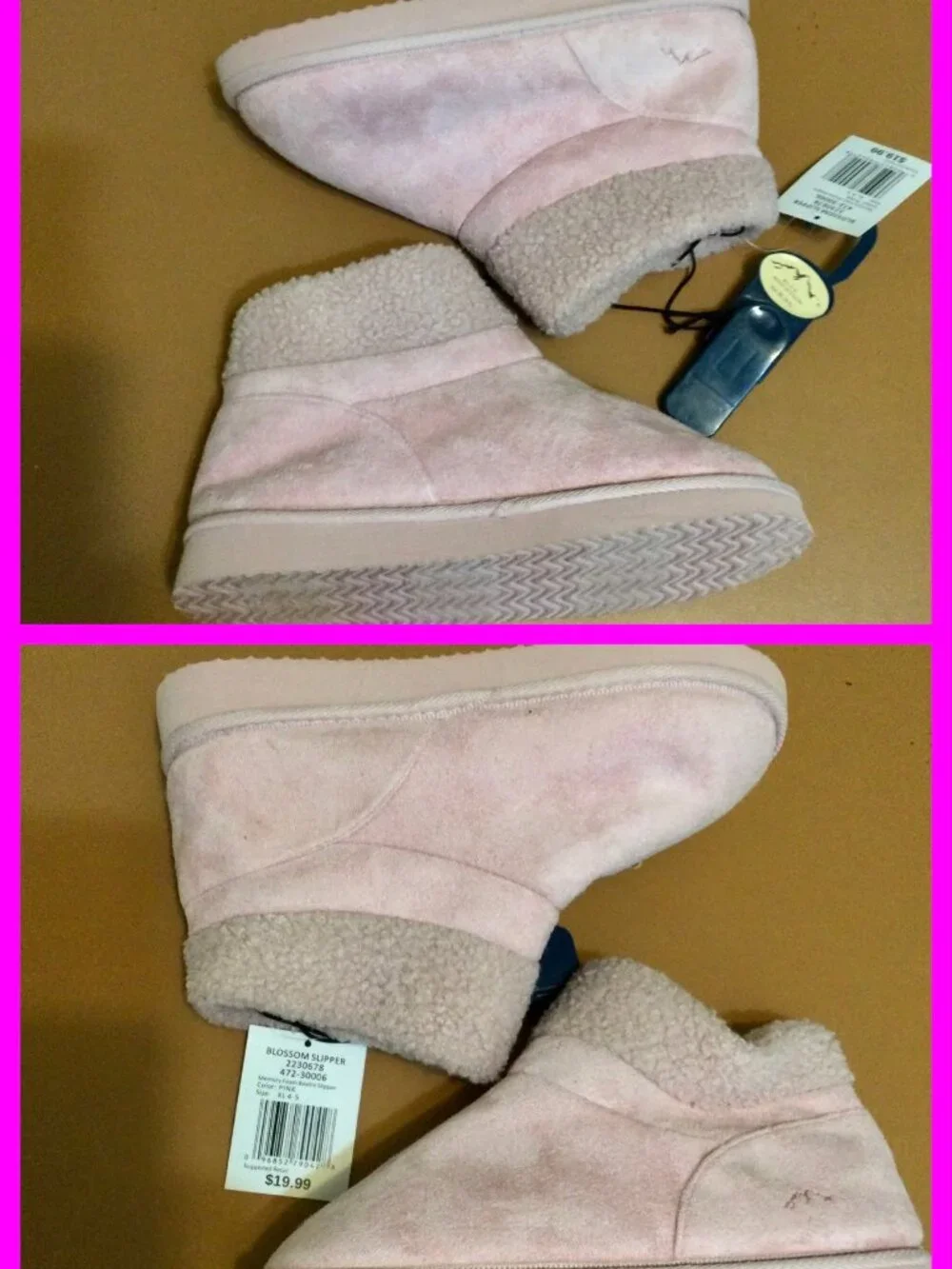 Girls Bootie Slippers,sz 4-5/XL